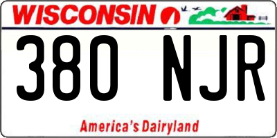 WI license plate 380NJR