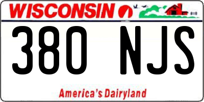 WI license plate 380NJS