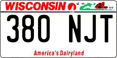 WI license plate 380NJT