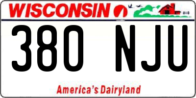 WI license plate 380NJU