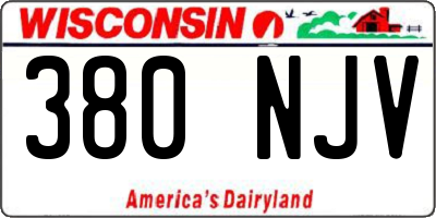 WI license plate 380NJV