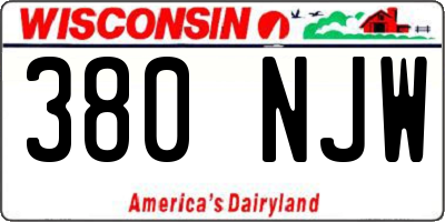 WI license plate 380NJW