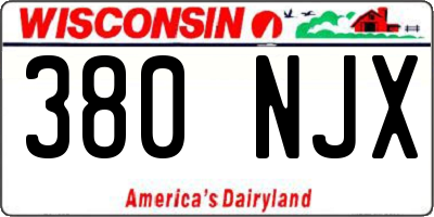 WI license plate 380NJX