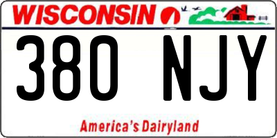 WI license plate 380NJY