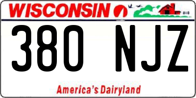 WI license plate 380NJZ