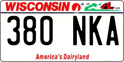 WI license plate 380NKA