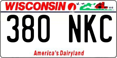 WI license plate 380NKC