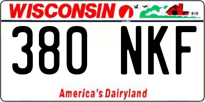 WI license plate 380NKF