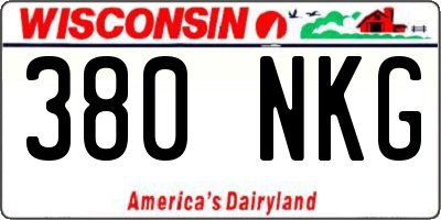 WI license plate 380NKG
