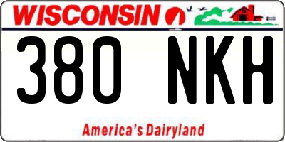 WI license plate 380NKH