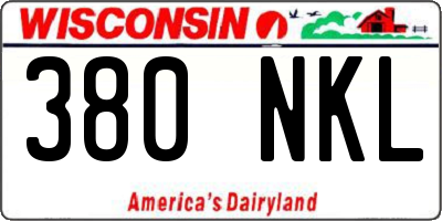 WI license plate 380NKL