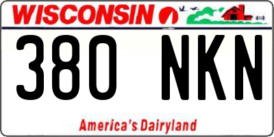 WI license plate 380NKN