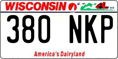 WI license plate 380NKP