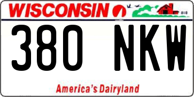 WI license plate 380NKW