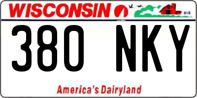 WI license plate 380NKY
