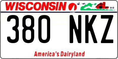 WI license plate 380NKZ