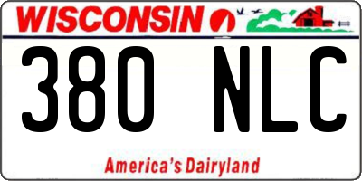 WI license plate 380NLC
