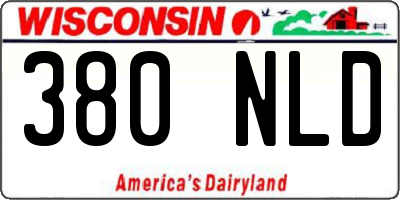 WI license plate 380NLD