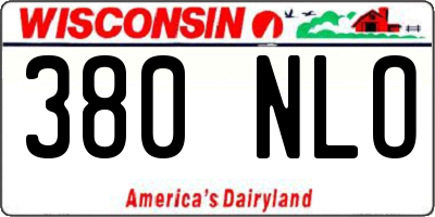 WI license plate 380NLO