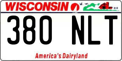 WI license plate 380NLT