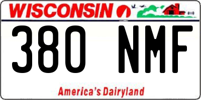 WI license plate 380NMF