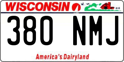 WI license plate 380NMJ