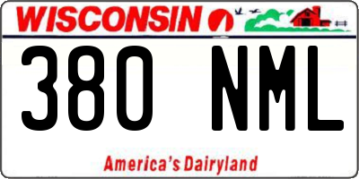 WI license plate 380NML
