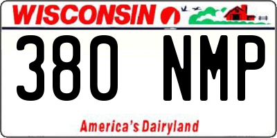 WI license plate 380NMP