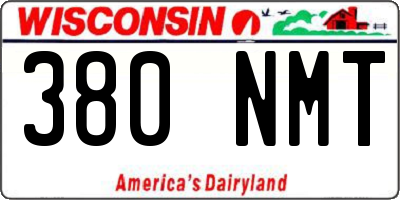 WI license plate 380NMT