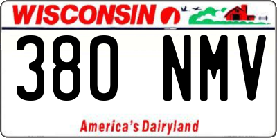 WI license plate 380NMV