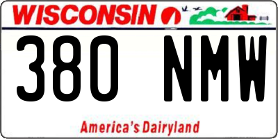 WI license plate 380NMW