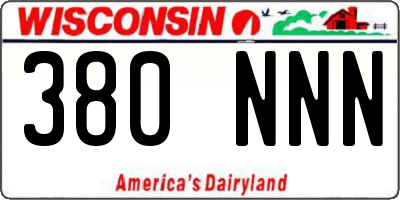 WI license plate 380NNN
