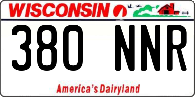 WI license plate 380NNR