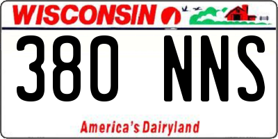 WI license plate 380NNS