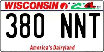 WI license plate 380NNT