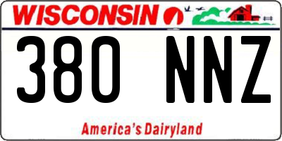 WI license plate 380NNZ
