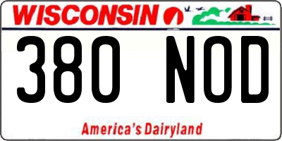 WI license plate 380NOD