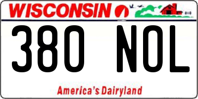 WI license plate 380NOL