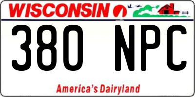 WI license plate 380NPC