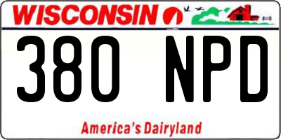 WI license plate 380NPD