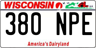 WI license plate 380NPE