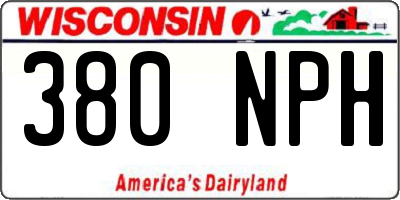 WI license plate 380NPH