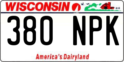 WI license plate 380NPK