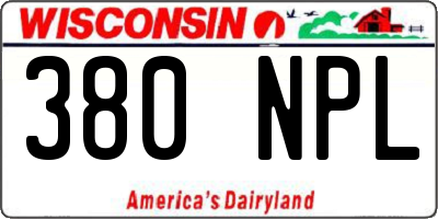 WI license plate 380NPL
