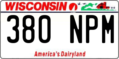 WI license plate 380NPM