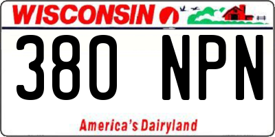 WI license plate 380NPN