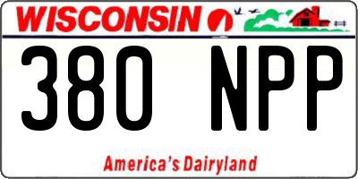 WI license plate 380NPP