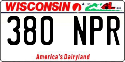 WI license plate 380NPR