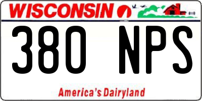 WI license plate 380NPS