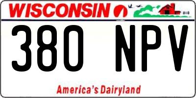 WI license plate 380NPV